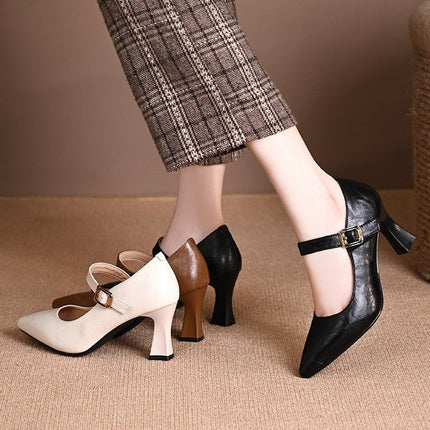 Women's French Pointed-Toe Slingback Pumps_4