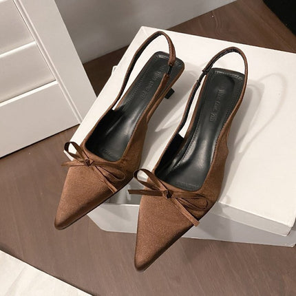 Women's Pointed Toe Bow High Heel Sandals_3