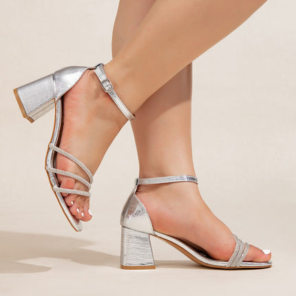 Women's Silver High Heel Sandals_3