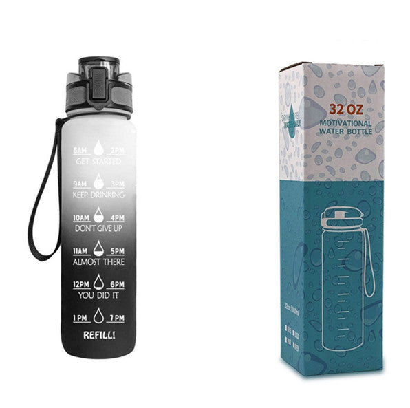 1L Motivational Water Bottle with Time Marker