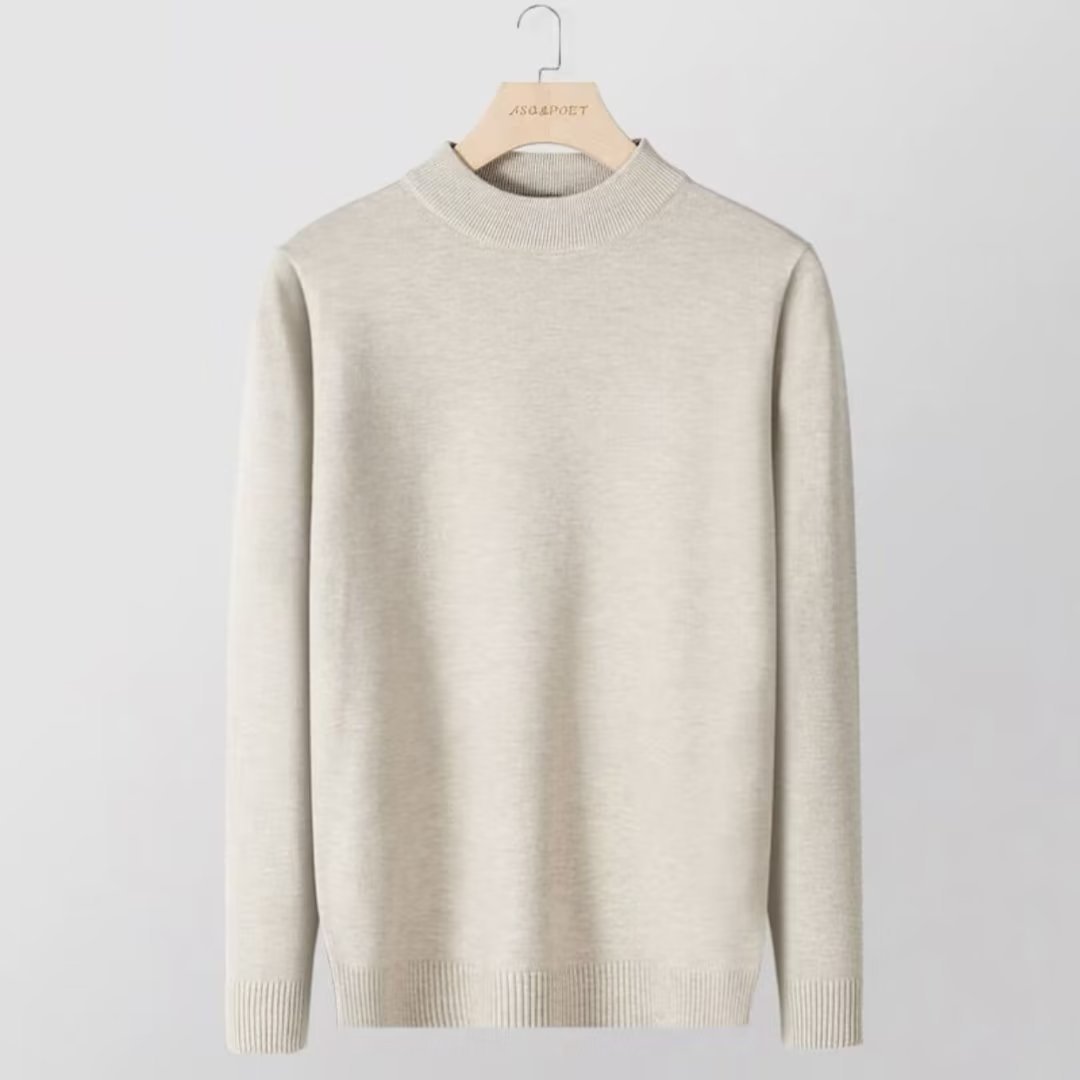 Men’s Slim Fit Knitted Base Layer Pullover – Comfortable Everyday Casual Knit Top