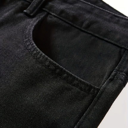 Men's Black Simple All-matching Jeans