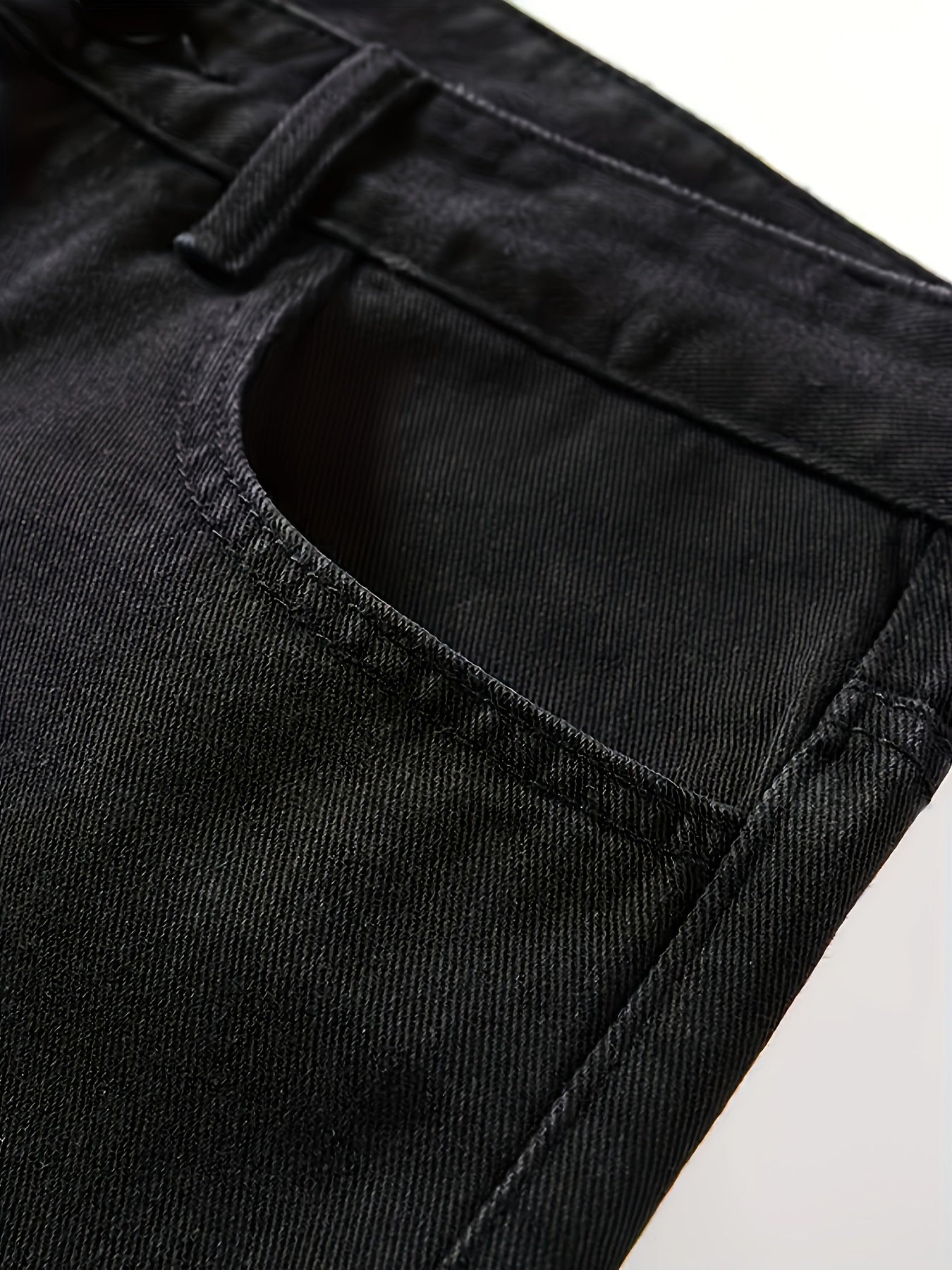 Men's Black Simple All-matching Jeans