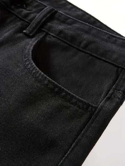 Men's Black Simple All-matching Jeans