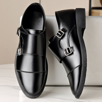 Soft Bottom Men’s Leather Slip-on Shoes – Large Sizes, All-match Style