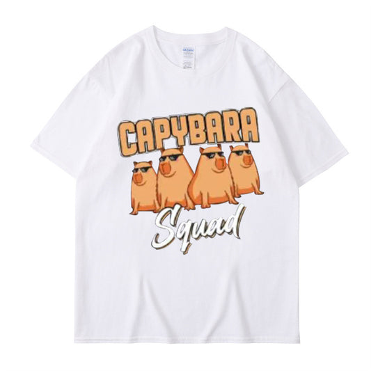 Harajuku Cartoon Print Cotton T-Shirt – Summer Casual Loose Fit Short Sleeve Tee for Men & Women