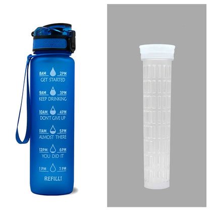 1L Motivational Water Bottle with Time Marker