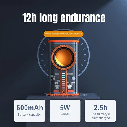 K07 Transparent Cyberpunk Wireless Bluetooth Speaker