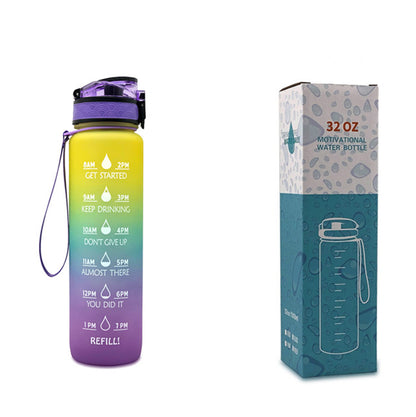 1L Motivational Water Bottle with Time Marker
