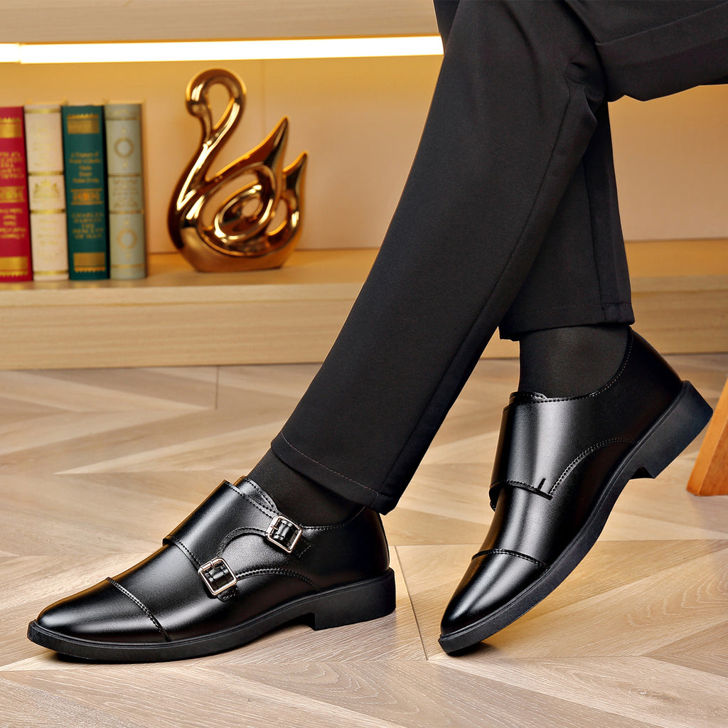 Soft Bottom Men’s Leather Slip-on Shoes – Large Sizes, All-match Style