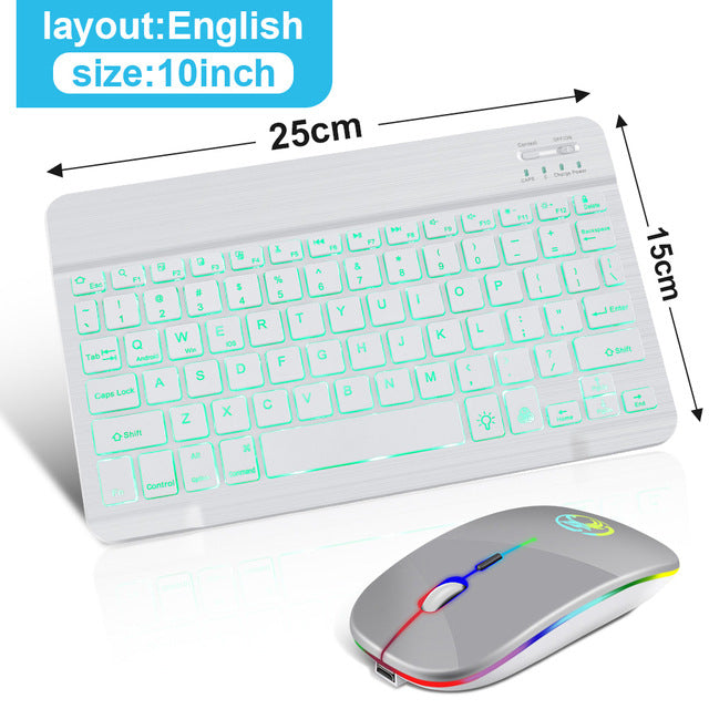 Wireless Bluetooth Keyboard and Mouse Combo for Tablet & PC – Slim External Keyboard Set