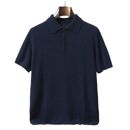 Men’s Loose-Fit Short Sleeve Sweater – Casual Business-Casual Undershirt