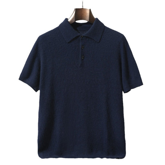 Men’s Loose-Fit Short Sleeve Sweater – Casual Business-Casual Undershirt