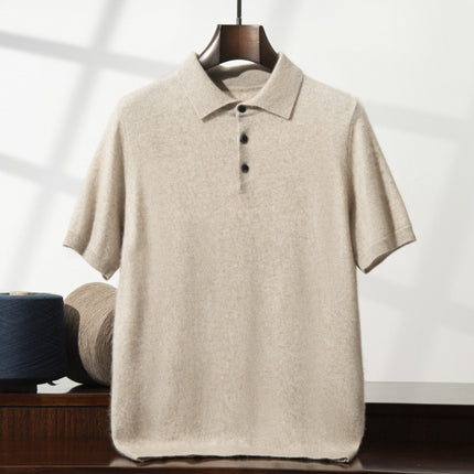 Men’s Loose-Fit Short Sleeve Sweater – Casual Business-Casual Undershirt