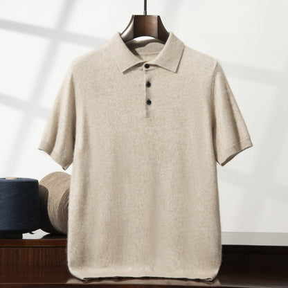 Men’s Loose-Fit Short Sleeve Sweater – Casual Business-Casual Undershirt