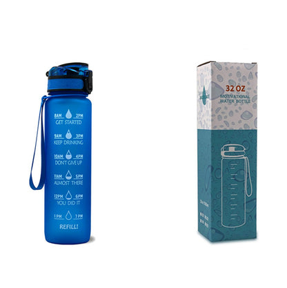 1L Motivational Water Bottle with Time Marker