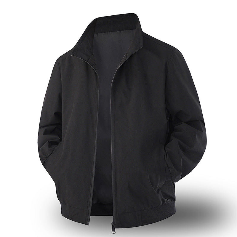 Men’s Spring Casual Jacket – Basic & Trendy Long Sleeve Outerwear with Side Pockets