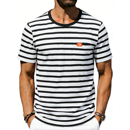 Men’s Loose-Fit Retro Crew Neck T-Shirt – Casual Short Sleeve Pullover Tee