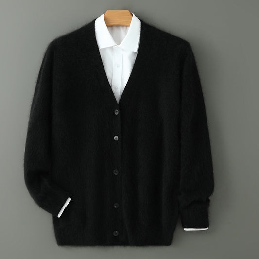Men’s Mink Wool V-Neck Sweater