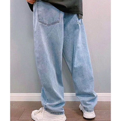Men's Non-elastic Button Waist Casual Jeans