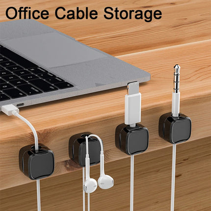 Magnetic Cable Clip Organizer – Under Desk Wire Management Holder, Adhesive Cord Keeper for USB, Charger & Office Cables