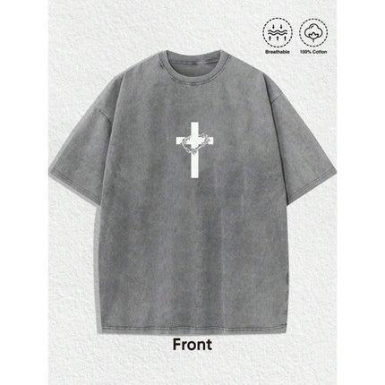 Men’s 3D Printed Crown of Thorns Graphic T-Shirt – Slim Fit Streetwear Short Sleeve Tee