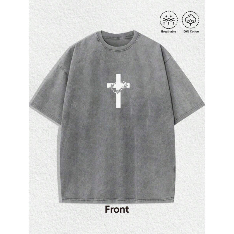Men’s 3D Printed Crown of Thorns Graphic T-Shirt – Slim Fit Streetwear Short Sleeve Tee
