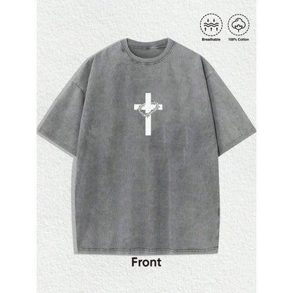 Men’s 3D Printed Crown of Thorns Graphic T-Shirt – Slim Fit Streetwear Short Sleeve Tee