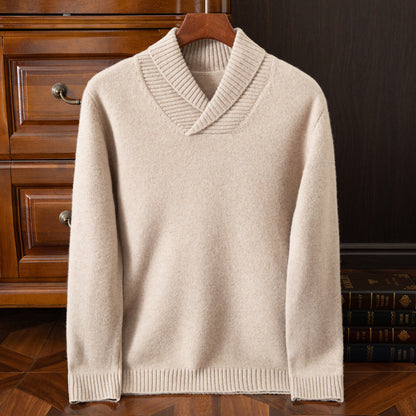 Men's Casual Fashion Collar Wool Pullover Sweater