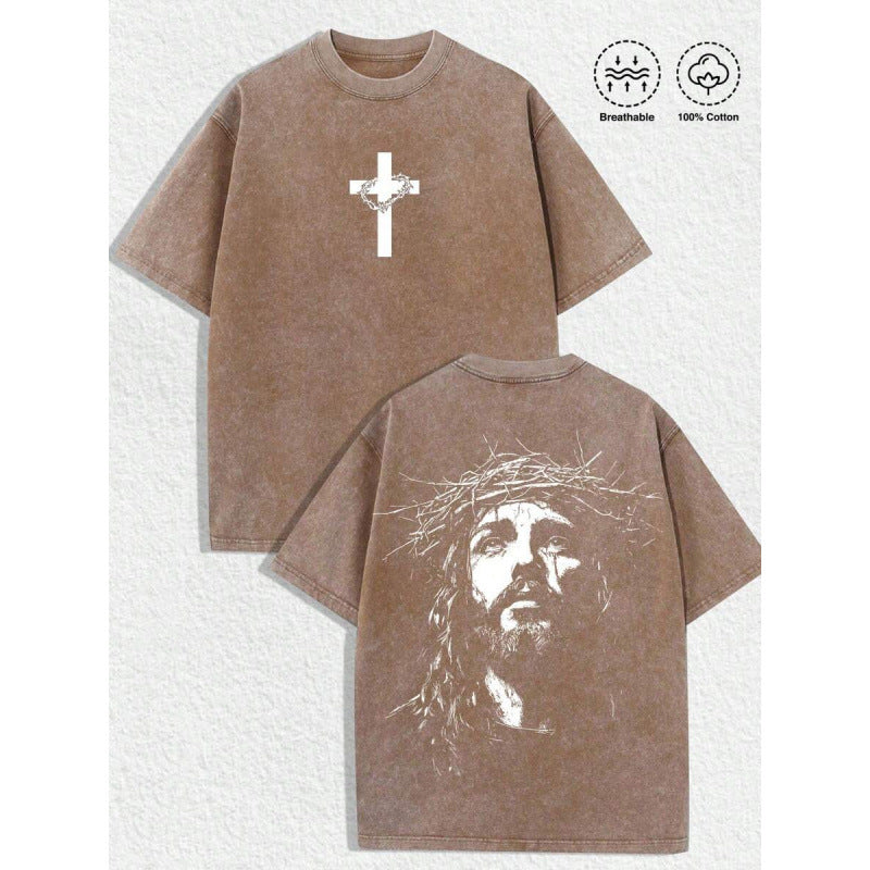 Men’s 3D Printed Crown of Thorns Graphic T-Shirt – Slim Fit Streetwear Short Sleeve Tee