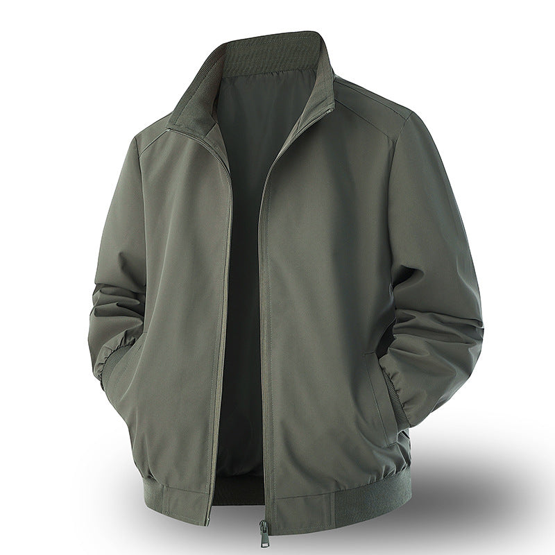 Men’s Spring Casual Jacket – Basic & Trendy Long Sleeve Outerwear with Side Pockets