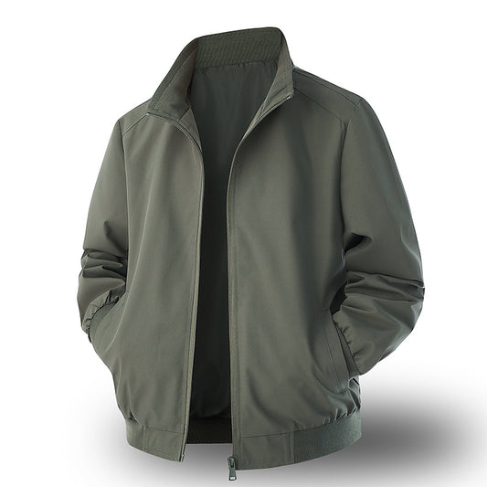 Men’s Spring Casual Jacket – Basic & Trendy Long Sleeve Outerwear with Side Pockets