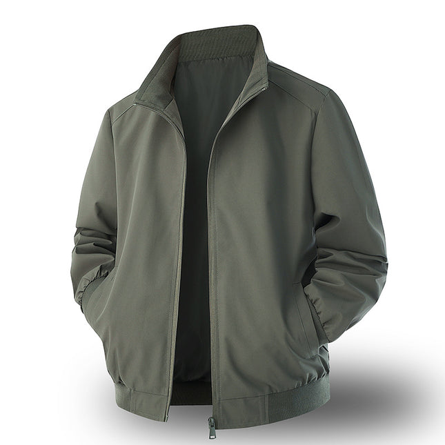 Men’s Spring Casual Jacket – Basic & Trendy Long Sleeve Outerwear with Side Pockets