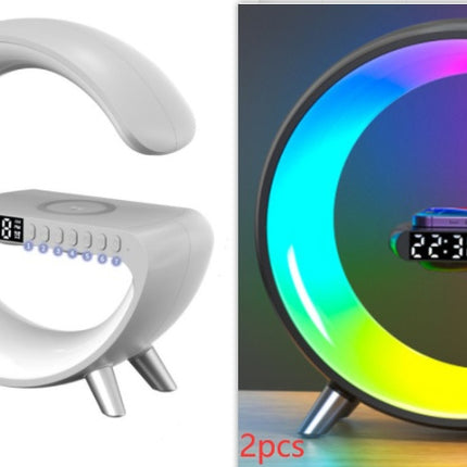 Smart G-Shape LED Lamp with Bluetooth Speaker & Wireless Charger