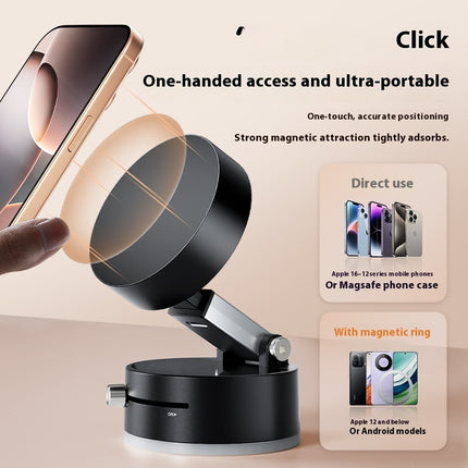 Foldable Magnetic Car Phone Holder – Vacuum Suction Cup Dashboard Mount for Hands-Free Navigation & Smartphones