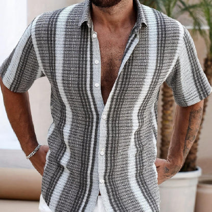 Men’s Plus Size Slim Fit Floral 3D Printed Short Sleeve Shirt – Casual Beach Tee