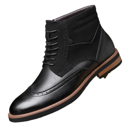 British Style Retro Martin Boots Mid-top Carved Men's