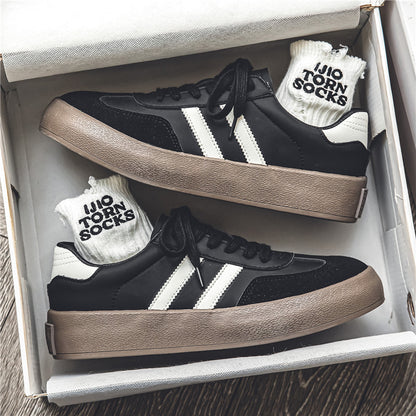 All-matching PU Leather Couple Flat Sneakers for Men