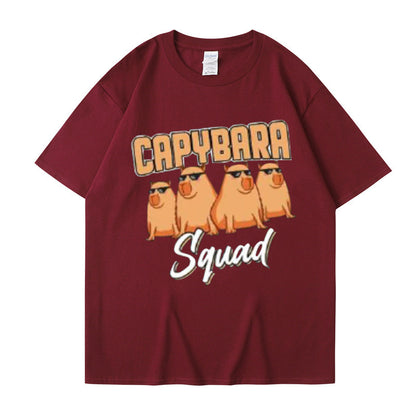 Harajuku Cartoon Print Cotton T-Shirt – Summer Casual Loose Fit Short Sleeve Tee for Men & Women