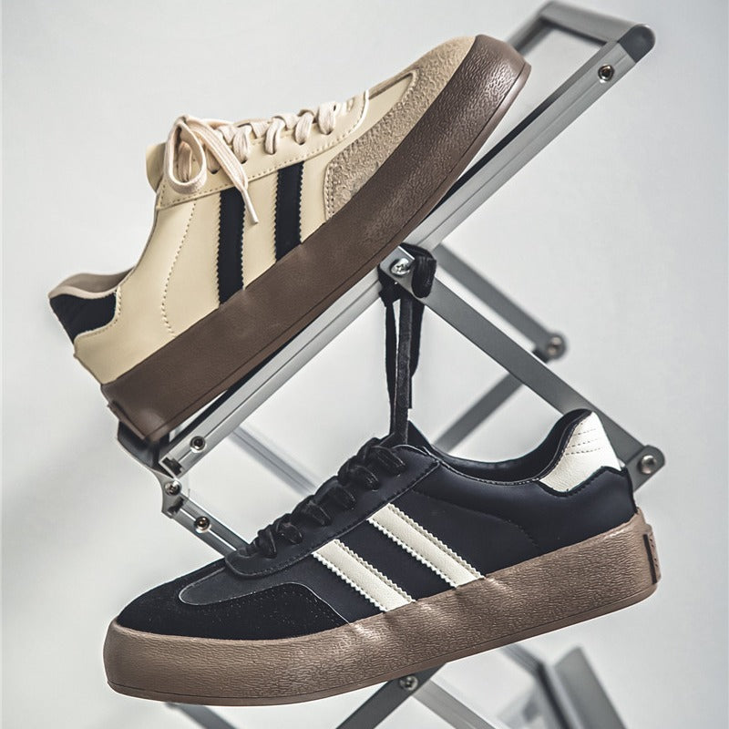 All-matching PU Leather Couple Flat Sneakers for Men