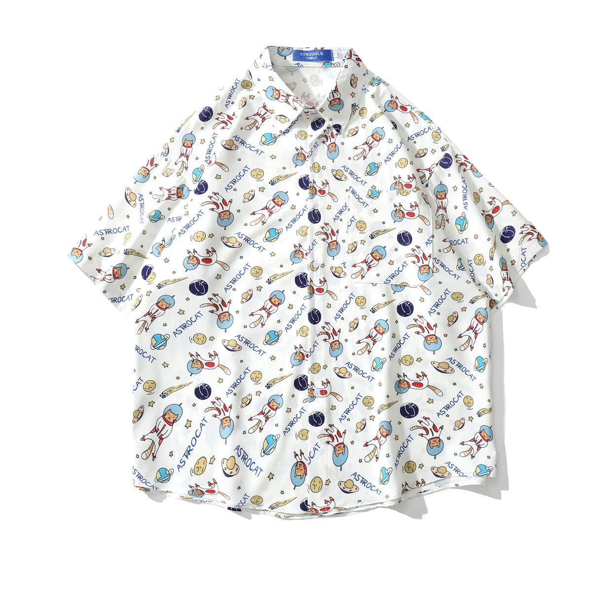 Unisex Full Print Cartoon Short Sleeve Shirt – Funny Graphic Casual Tee for Men & Women