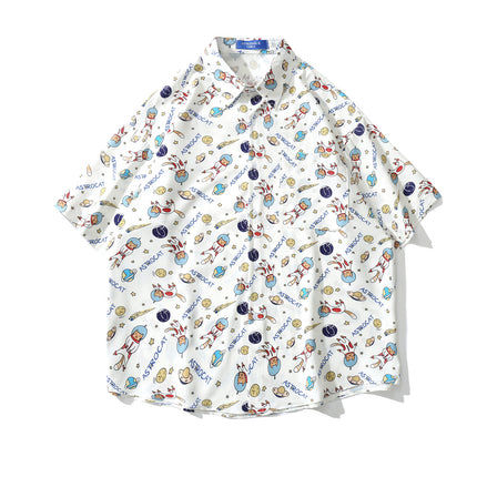 Unisex Full Print Cartoon Short Sleeve Shirt – Funny Graphic Casual Tee for Men & Women