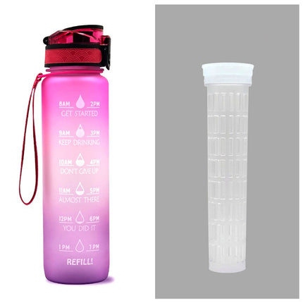 1L Motivational Water Bottle with Time Marker