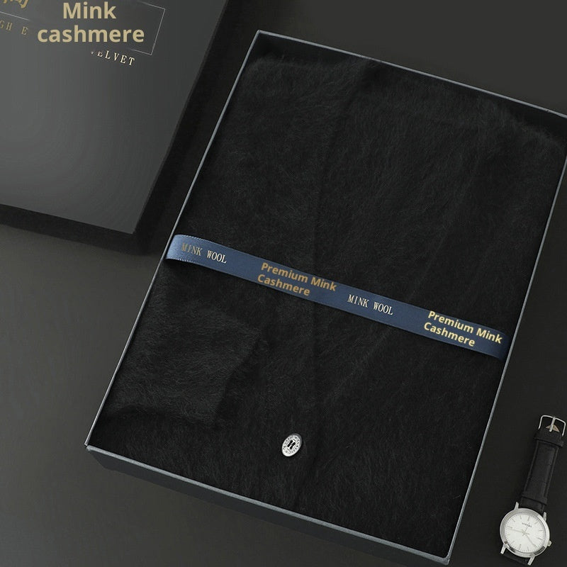 Men’s Mink Wool V-Neck Sweater