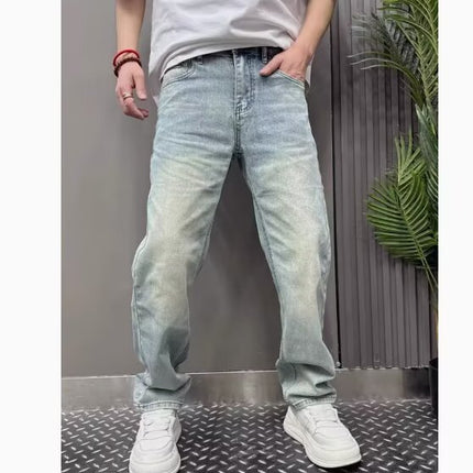 Light Blue Casual Stretch Stylish Versatile Straight Slim Pants