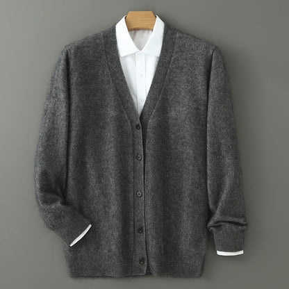 Men’s Mink Wool V-Neck Sweater