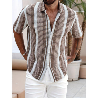 Men’s Plus Size Slim Fit Floral 3D Printed Short Sleeve Shirt – Casual Beach Tee