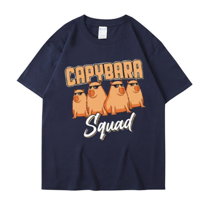 Harajuku Cartoon Print Cotton T-Shirt – Summer Casual Loose Fit Short Sleeve Tee for Men & Women
