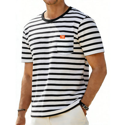 Men’s Loose-Fit Retro Crew Neck T-Shirt – Casual Short Sleeve Pullover Tee