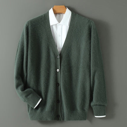 Men’s Mink Wool V-Neck Sweater